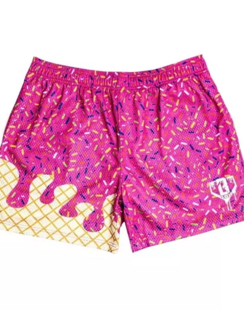 BASEBALL LIFESTYLE 101 ICE CREAM MESH SHORTS STRAWBERRY PINK NWOT